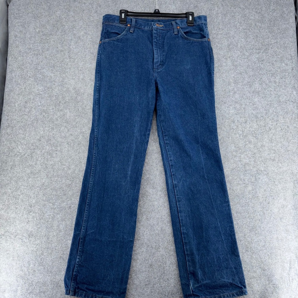 Wrangler 936PWD Cowboy Cut Slim Fit Jeans Mens 34x32 Blue Denim Straight Leg